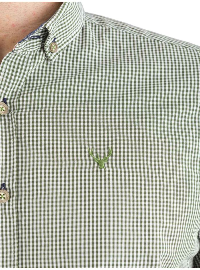 Trachtenhemd Pure 5002-21200 karo grün 453 