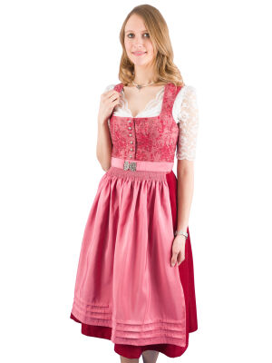 Midi Dirndl Country Line 41259/7 rot/lachs