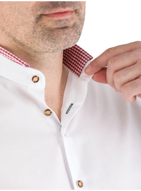 Trachtenhemd 2624-255-50 Arido weiss rot