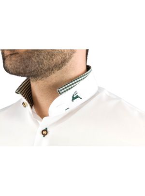 Trachtenhemd arido 2624-255-40 weiss grün Größe 40