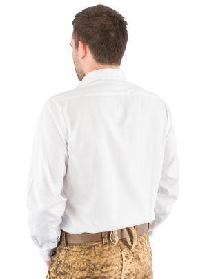 Trachtenhemd klassisch weiß arido 2921-2719-00 aus Baumwolle mit Hirschhornknöpfen modern fit
