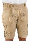 Trachtenlederhose kurz Ostarrichi Weinbauer Ursprung Rothirsch sand hell Stick S oliv