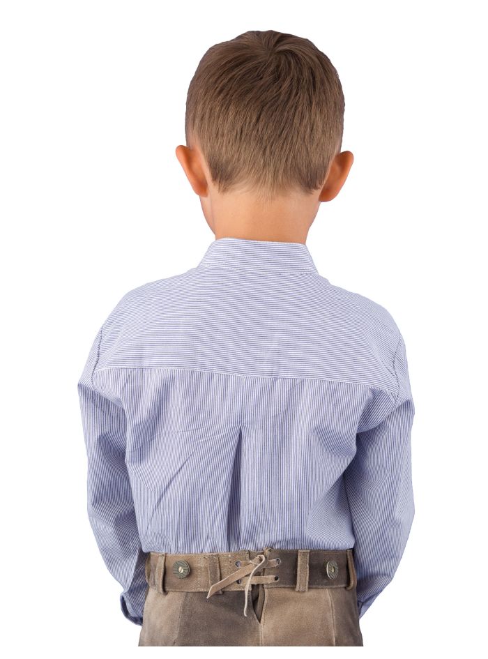 Kinder Trachtenhemd Isar-Trachten 52813 blau Stehkragenhemd Pfoad 