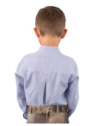 Kinder Trachtenhemd Isar-Trachten 52813 blau Stehkragenhemd Pfoad