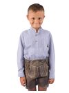 Kinder Trachtenhemd Isar-Trachten 52813 blau Stehkragenhemd Pfoad