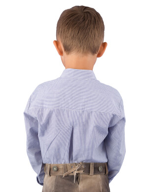 Kinder Trachtenhemd Isar-Trachten 52813 blau Stehkragenhemd Pfoad  86