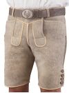 Trachtenlederhose kurz Ostarrichi Weissenberg Hirsch grau Stick natur