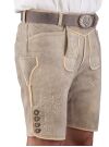 Trachtenlederhose kurz Ostarrichi Weissenberg Hirsch grau Stick natur