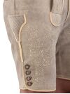 Trachtenlederhose kurz Ostarrichi Weissenberg Hirsch grau Stick natur