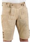 Trachtenlederhose kurz Ostarrichi Weissenberg Hirsch grau Stick natur