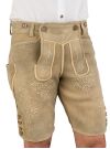 Trachtenlederhose kurz Ostarrichi Weissenberg Hirsch grau Stick natur