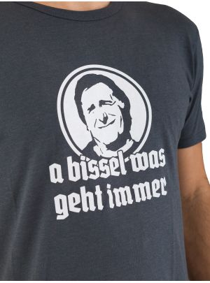 Trachten T-Shirt Franzmüninger A bissel was geht immer anthrazit