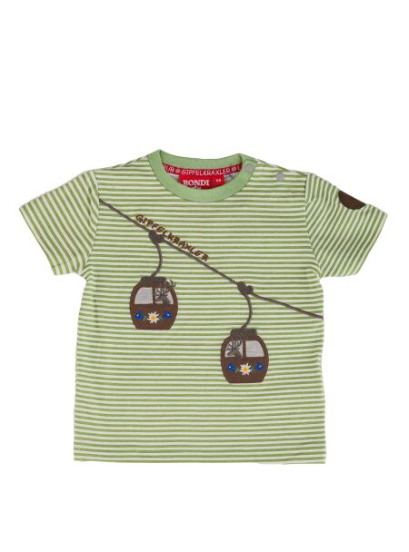 T-Shirt Kid Baby Bondi  Seilbahn geringelt stripe forest/white 92