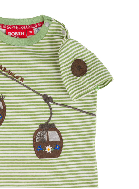 T-Shirt Kid Baby Bondi  Seilbahn geringelt stripe forest/white 92