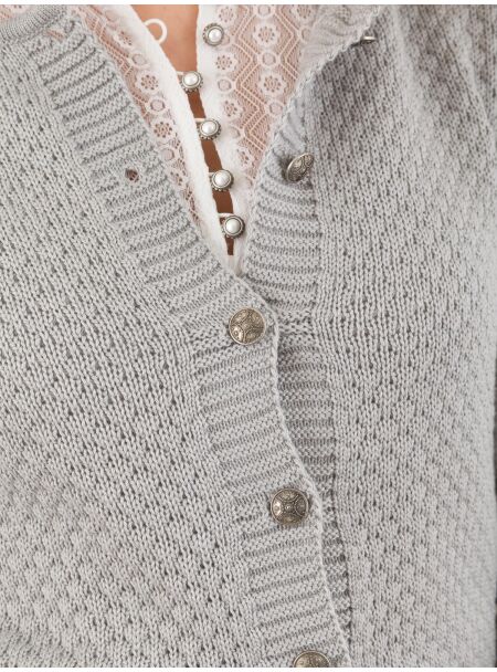 Country Line Strickjacke S30440 72 hellgrau