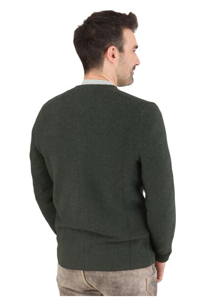 Gweih & Silk Strickjacke 1000 oliv-lawaschwarz