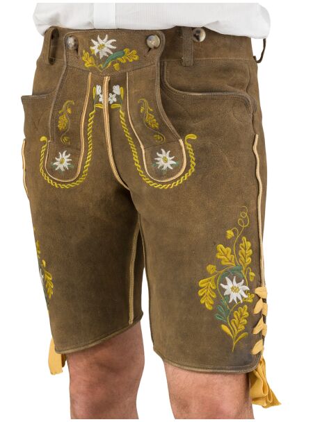Meindl Hirschlederhose kurz Spitzingsee Nussbaum ohne Behandlung 2507 501 472