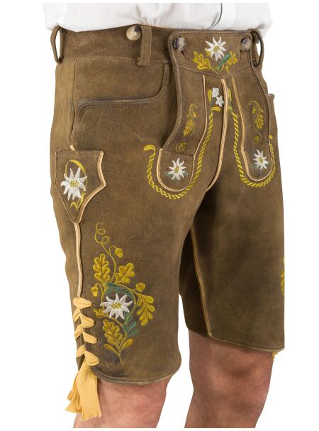 Meindl Hirschlederhose kurz Spitzingsee Nussbaum ohne Behandlung 2507 501 472