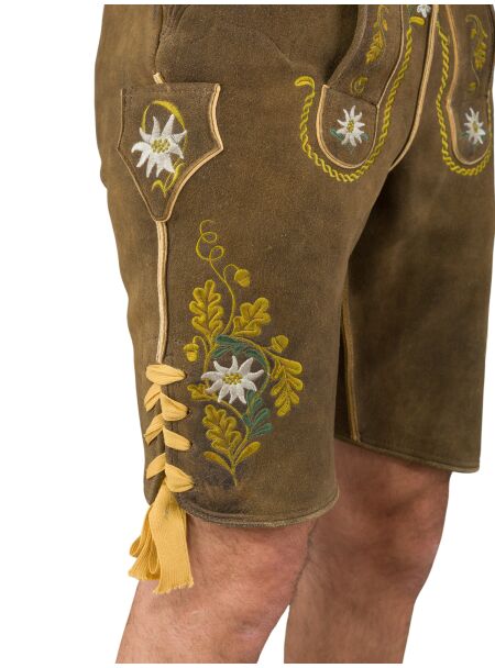 Meindl Hirschlederhose kurz Spitzingsee Nussbaum ohne Behandlung 2507 501 472