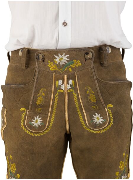 Meindl Hirschlederhose kurz Spitzingsee Nussbaum ohne Behandlung 2507 501 472