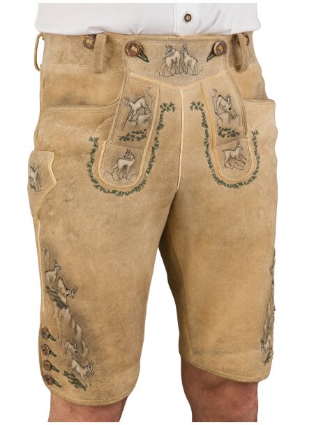 Meindl Hirschlederhose kurz Gamsbrunft 2318 501 539 kiesel