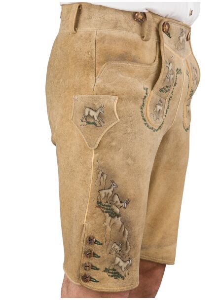 Meindl Hirschlederhose kurz Gamsbrunft 2318 501 539 kiesel