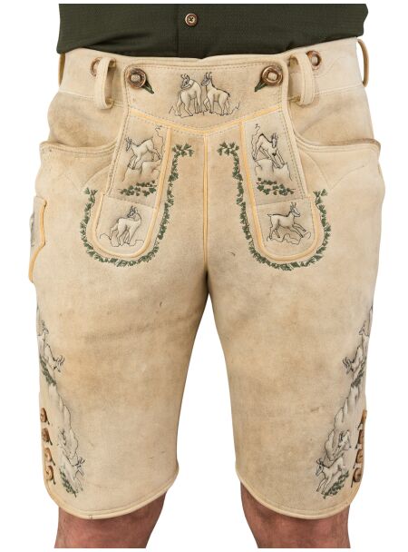 Meindl Hirschlederhose kurz Gamsbrunft 2318 501 539 kiesel