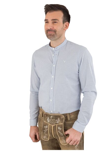PURE Trachtenhemd 5019-21682 160 blau Slim Fit