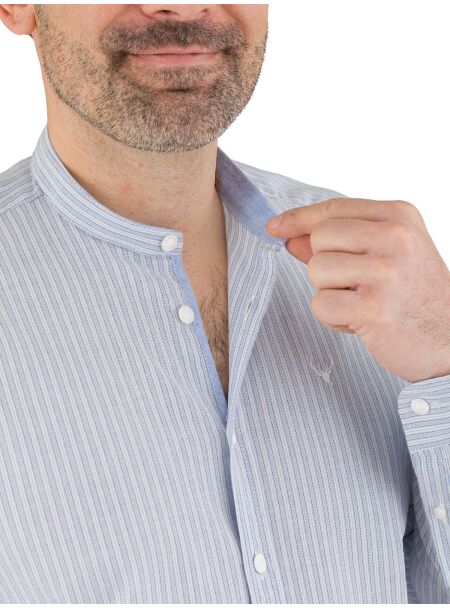 PURE Trachtenhemd 5019-21682 160 blau Slim Fit