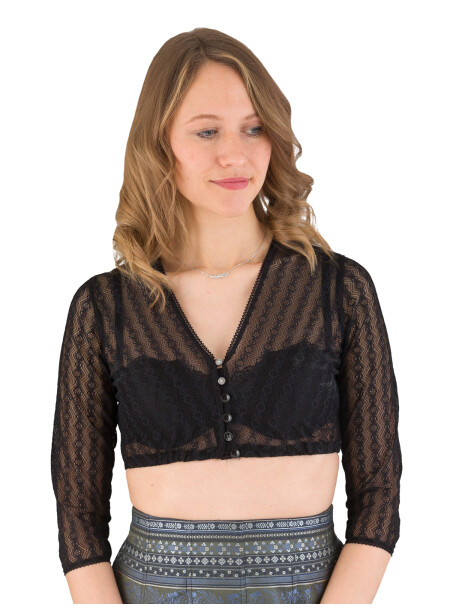 Country Line Dirndlbluse Dresdener Spitze T-7605 70 schwarz 36