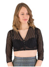 Country Line Dirndlbluse Dresdener Spitze T-7605 70 schwarz 36