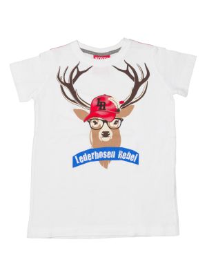 Kinder T-Shirt Bondi Kidswear Hirsch weiss 29964