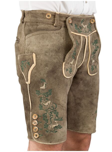 Ostarrichi Hirschlederhose kurz Wildleben Stick 084 altsalzburg 52