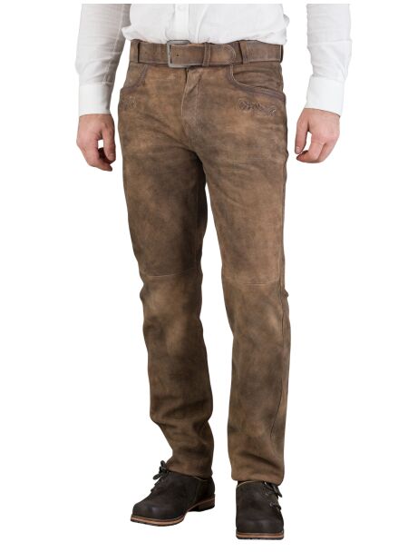 Maddox lange Lederhose Lauter Antik W. smoke