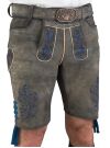 Spieth & Wensky kurze Lederhose Fendo magma, Stick blau 44