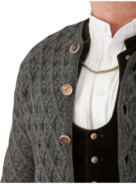 Gottseidank Trachtenstrickjacke Simon A005324 955-735 asphalt-bronzegrün