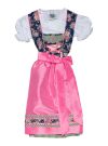 Isar-Trachten Kinderdirndl mit Bluse 44406 blau pink