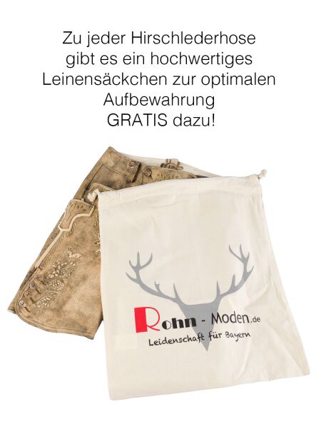 Meindl Lederhose kurz Königlich Bayerische Jagahosn Hirsch sämisch zirbel blau