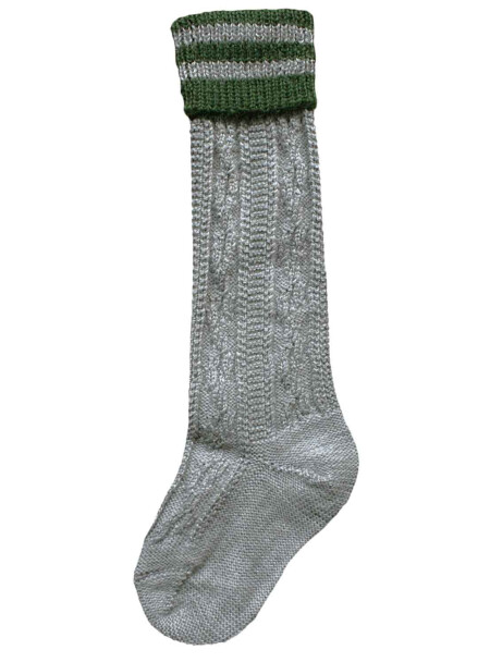 Trachtensocken Kinder Lusana L320R-0319 grau-grün Ki. Strumpf JB - 38-40