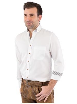 Jupiter Herren Stehbund-Trachtenhemd Slim Fit weiß 901-WEIß,