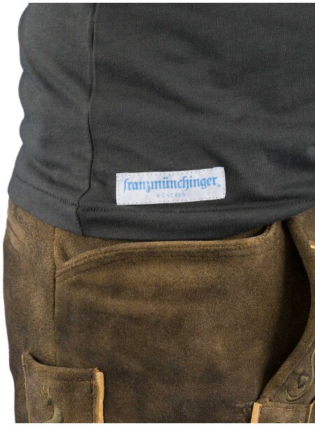 Trachten T-Shirt franzmünchinger Monaco rund anthra XXXXL