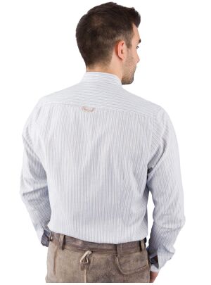 Trachtenhemd Pure Slim Fit C62620-21616 streifen mittelblau Größe XS